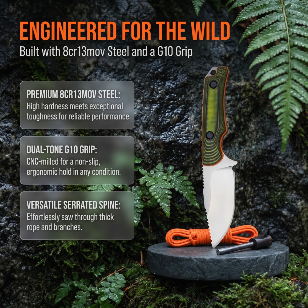 15017 Coltello a lama fissa pe - Bushcraft Knife Fixed recensione e prezzo
